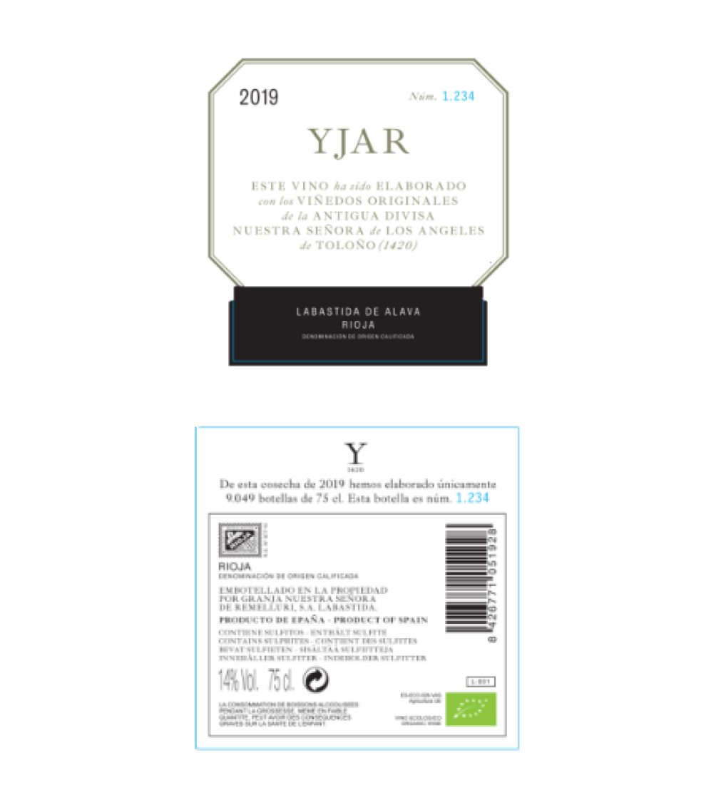 商品圖片2019 YJAR label